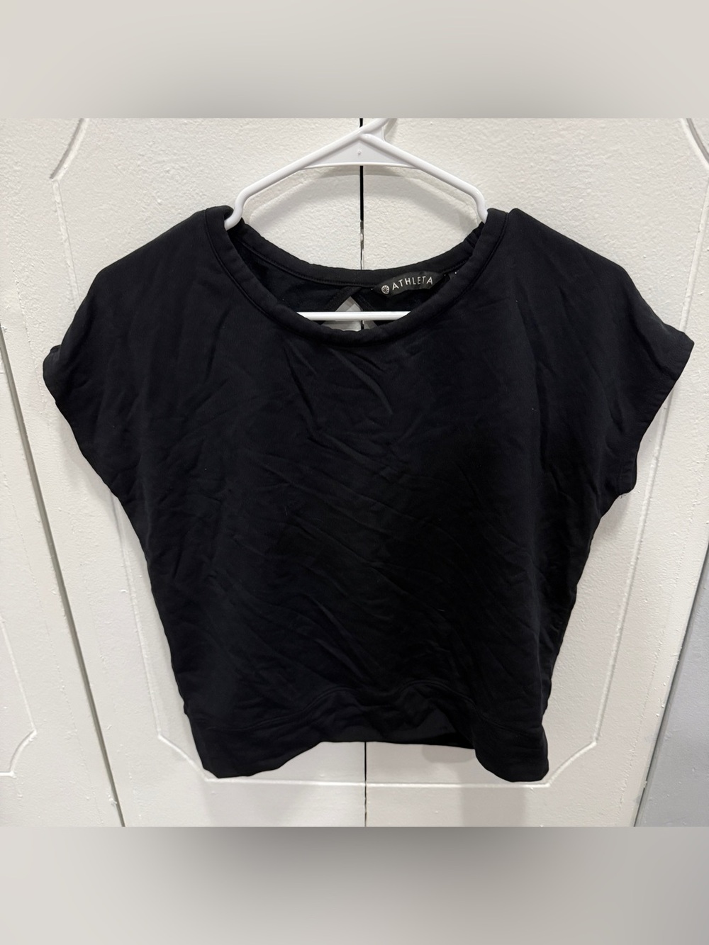 Athletic Black Airy Cotton Terry Sweatshirt Tee